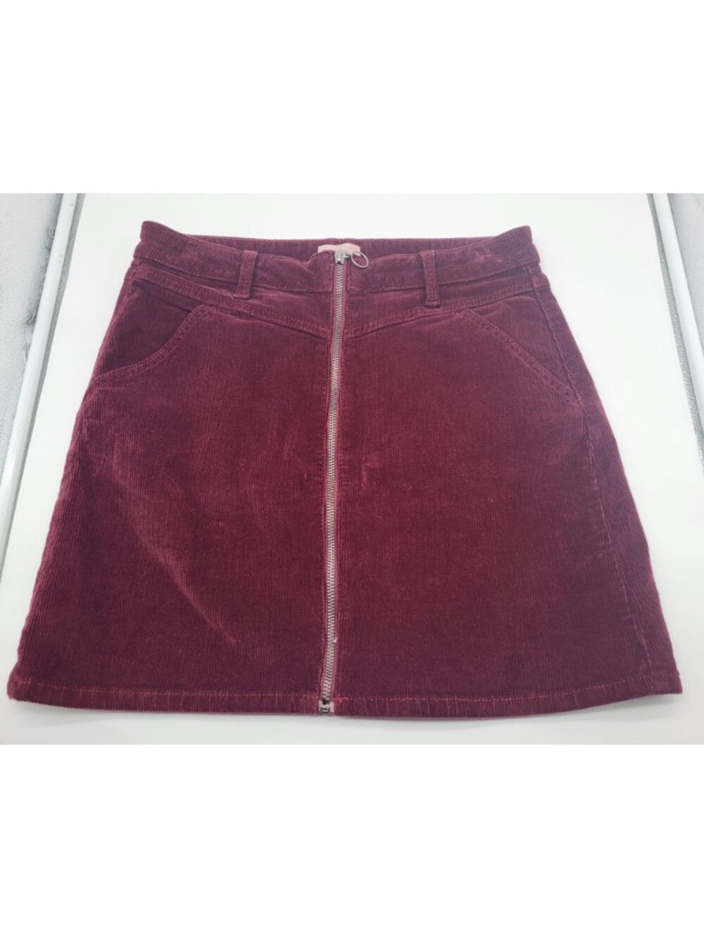 So Kohl's Junior Women's SZ 11 Corduroy Mini Skirt y2k clueless grunge Full Zip - Picture 5 of 8